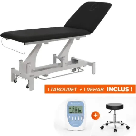 PACK KINÉ ESSENTIEL TABLE ÉLECTRIQUE COMPEX REHAB TABOURET - coloris noir