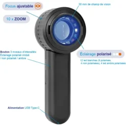 PACK LAMPE DE WOOD + DERMATOSCOPE DERMA MED30 NOIR - pack complet