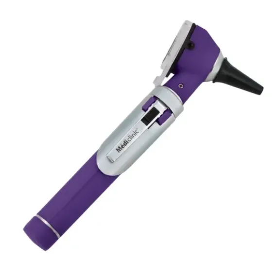 PACK OTOSCOPE FO + LAMPE PORTE ABAISSE LANGUE COLOR LED MEDICLINIC - violet