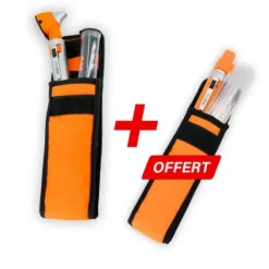 PACK OTOSCOPE FO + LAMPE PORTE ABAISSE LANGUE COLOR LED MEDICLINIC - orange