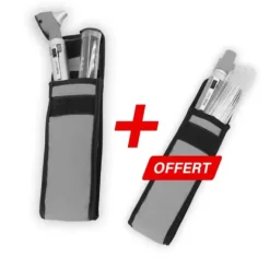 PACK OTOSCOPE FO + LAMPE PORTE ABAISSE LANGUE COLOR LED MEDICLINIC - gris