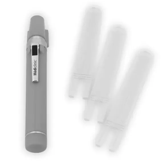 PACK OTOSCOPE FO + LAMPE PORTE ABAISSE LANGUE COLOR LED MEDICLINIC - gris