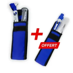 PACK OTOSCOPE FO + LAMPE PORTE ABAISSE LANGUE COLOR LED MEDICLINIC - bleu