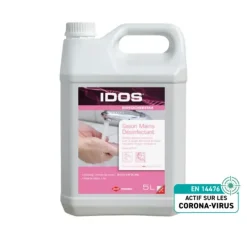 PACK SAVON MAINS DÉSINFECTANT HAUTE FRÉQUENCE IDOS - 5 l + 4 flacons de 500 ml