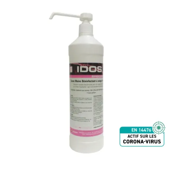 PACK SAVON MAINS DÉSINFECTANT HAUTE FRÉQUENCE IDOS - 5 l + 4 flacons de 500 ml