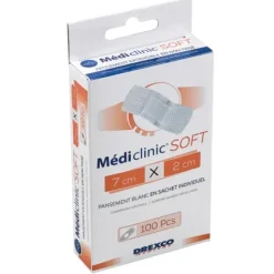 PANSEMENT NON-TISSÉ BLANC MEDI'CLINIC SOFT 100 PCS