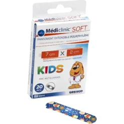 PANSEMENTS ENFANTS SOFT KIDS HYPOALLERGÉNIQUE MEDICLINIC - lot de 20