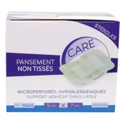 PANSEMENTS EXTENSIBLES NON TISSÉS STÉRILES MEDI'CLINIC CARE BLANC MEDICLINIC - 5 x 7 cm