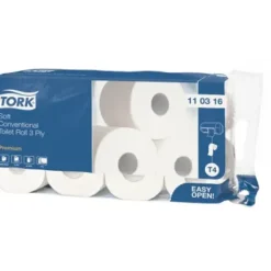 PAPIER TOILETTE TRADITIONNEL DOUX TORK 3 PLIS T4 TORK - paquet de 8 rouleaux