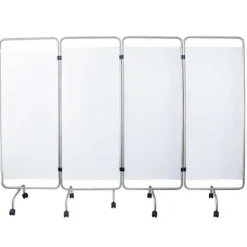 PARAVENT 4 PANNEAUX MEDICLINIC MOBILE INOX PVC M1 MEDICLINIC