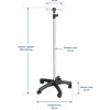 PIED A SERUM 4 CROCHETS INOX REGLABLE MOBILE MEDICLINIC - inox