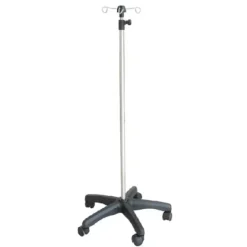 PIED A SERUM 4 CROCHETS INOX REGLABLE MOBILE MEDICLINIC - inox
