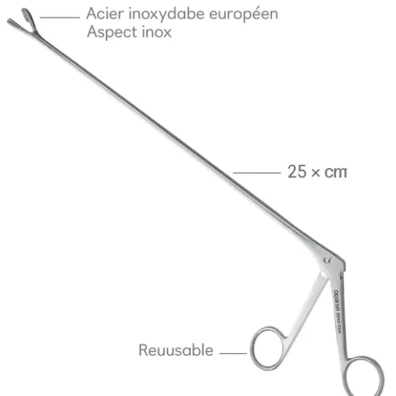 PINCE À BIOPSIE DE DOUAY INOX PRÉCISION GYNÉCOLOGIQUE - 25 cm