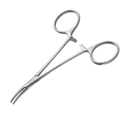 PINCE HALSTEAD COURBÉE AVEC GRIFFES INOX MEDICLINIC - 13 cm