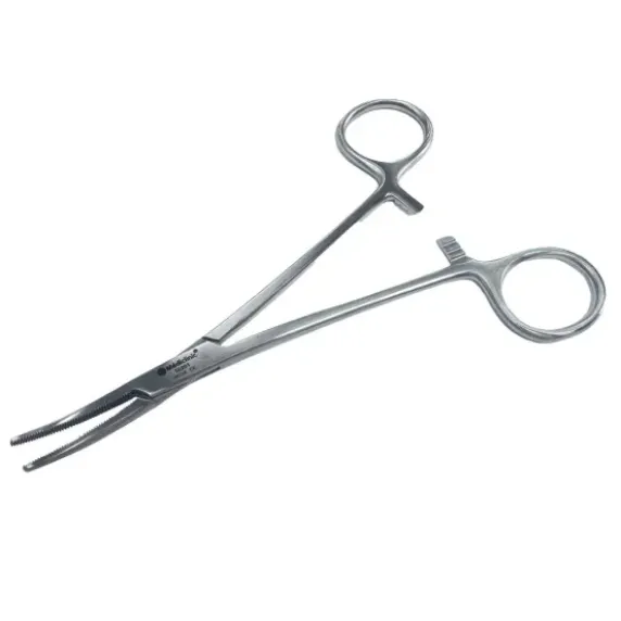 PINCE LERICHE COURBE SANS GRIFFES INOX MEDICLINIC - 15 cm