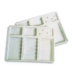 PLATEAUX BLANCS COMPARTIMENTÉS USAGE UNIQUE - carton de 400