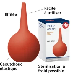 POIRE À LAVEMENT OREILLES EFFILÉE CAOUTCHOUC PIC - 35 ml