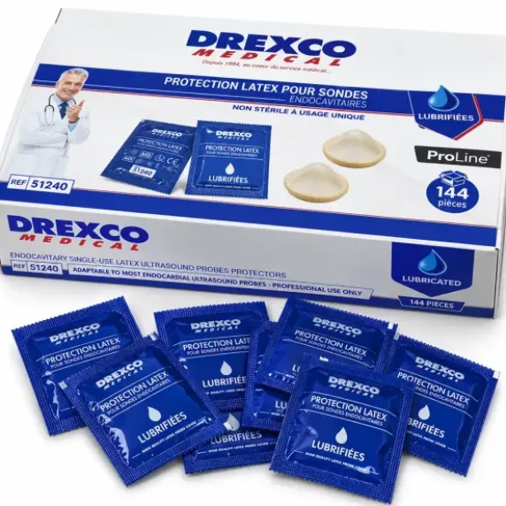 PROTECTIONS POUR SONDES ENDOCAVITAIRES LUBRIFIÉES LATEX MEDICLINIC - boîte de 144