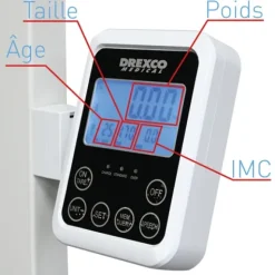PÈSE-PERSONNE À COLONNE ÉLECTRONIQUE AVEC TOISE ULTRASON ET IMC - 200 kg
