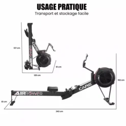RAMEUR AIR ROWER CONNECTÉ PLIABLE CARE - usage professionnel