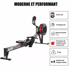 RAMEUR AIR ROWER CONNECTÉ PLIABLE CARE - usage professionnel