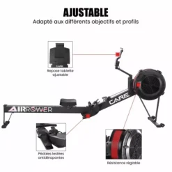 RAMEUR AIR ROWER CONNECTÉ PLIABLE CARE - usage professionnel