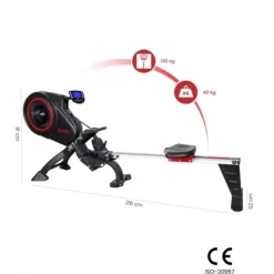 RAMEUR JET 600 TIRAGE CENTRAL MAGNÉTIQUE CARE - rameur pliable
