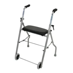 ROLLATOR AVEC SIÈGE LONDRES PLIABLE RÉGLABLE COLSON - gris métallisé