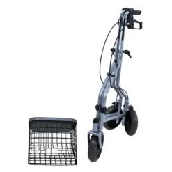 ROLLATOR 3 ROUES MADRID AVEC PANIER PLIANT COLSON - gris métallisé