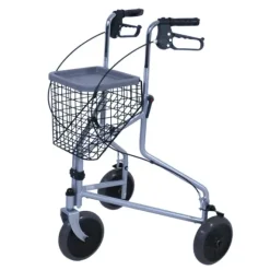 ROLLATOR 3 ROUES MADRID AVEC PANIER PLIANT COLSON - gris métallisé