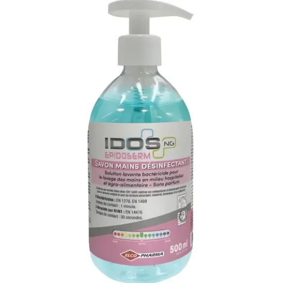 SAVON MAINS DÉSINFECTANT HAUTE FRÉQUENCE PH NEUTRE IDOS - flacon pompe 500 ml