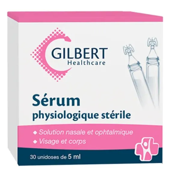 SERUM PHYSIOLOGIQUE GILBERT STÉRILE LABORATOIRES GILBERT - boîte de 32 unidoses de 50 ml