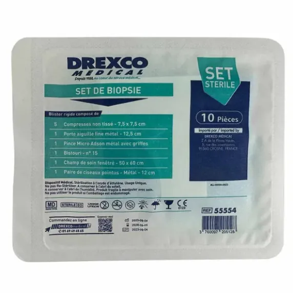 SET DE BIOPSIE STÉRILE À USAGE UNIQUE MEDICLINIC - boîte de 5 sets