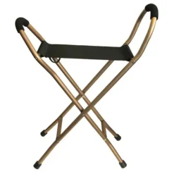 SIÈGE PLIANT 4 PIEDS SHOW APPUI MARCHE ET REPOS - bronze et noir