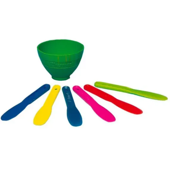SPATULES PLASTIQUE FLUO POINTE INCURVÉE - sachet de 6