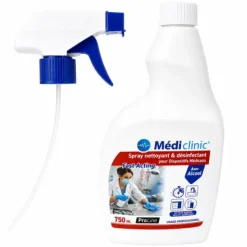 SPRAY DÉSINFECTANT MÉDICLINIC AVEC ALCOOL PRÊT À L'EMPLOI - 750 ml