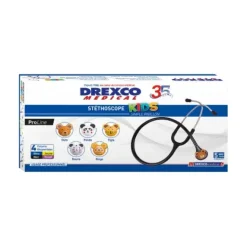 STÉTHOSCOPE ENFANT SIMPLE PAVILLON BAGUE ANTI-FROID MEDICLINIC - 5 clips animaux