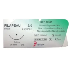 SUTURE FILAPEAU MONOFIL POLYAMIDE BLEU NON RÉSORBABLE PETERS - boîte de 36