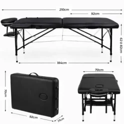 TABLE DE MASSAGE PLIANTE ALPHA ALU LÉGÈRE MEDICLINIC - aluminium
