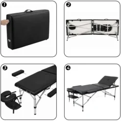 TABLE DE MASSAGE PLIANTE BETA FLEX NOIRE MEDICLINIC - noire