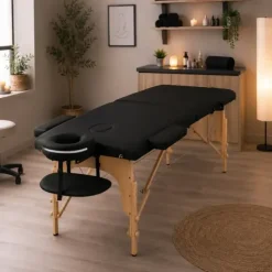 TABLE DE MASSAGE PLIANTE NOIR BOIS - ALPHA WOOD