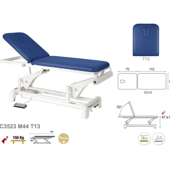 TABLE ÉLECTRIQUE BIELLE BLANCHE 2 PLANS T13 62X188