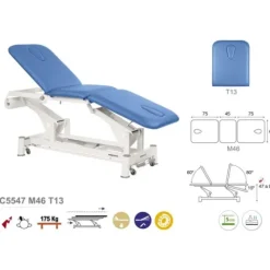 TABLE ÉLECTRIQUE BIELLE BLANCHE 3 PLANS T13 62X198CM