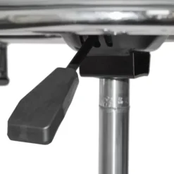 TABOURET D'EXAMEN AVEC DOSSIER PIÉTEMENT CHROMÉ 5 BRANCHES - hauteur réglable 46 à 60 cm