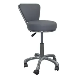 TABOURET D'EXAMEN AVEC DOSSIER PIÉTEMENT CHROMÉ 5 BRANCHES - hauteur réglable 46 à 60 cm