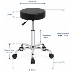 TABOURET MÉDICAL DELTA 55 RÉGLABLE À ROULETTES MEDICLINIC - tabouret