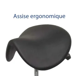 TABOURET PONY ASSISE ERGONOMIQUE HAUTEUR RÉGLABLE - noir