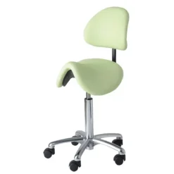 TABOURET PONY AVEC DOSSIER ASSISE SELLE ERGONOMIQUE CARINA - hauteur réglable 48 à 68 cm