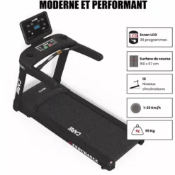TAPIS DE COURSE PROFESSIONNEL ENDURANCE 22 KM/H CARE - usage professionnel