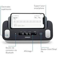 TENSIOMÈTRE ÉLECTRONIQUE AU BRAS COMPLETE ECG INTÉGRÉ OMRON - brassard 22 à 42 cm
